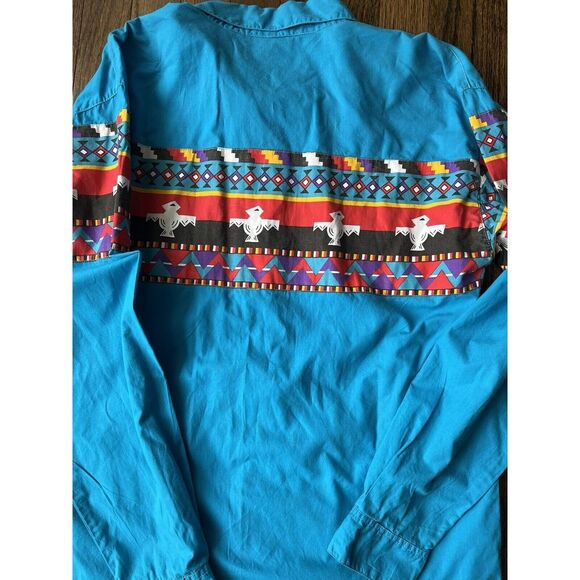 ADOBE ROSE WESTERN BUTTON DOWN SHIRT WOMEN'S AZTEC ACCENTS RODEO...MEDIUM - Picture 7 of 8